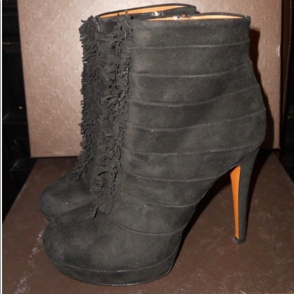 Gucci Suede Black Ankle boots Sz 39 - Picture 5 of 8